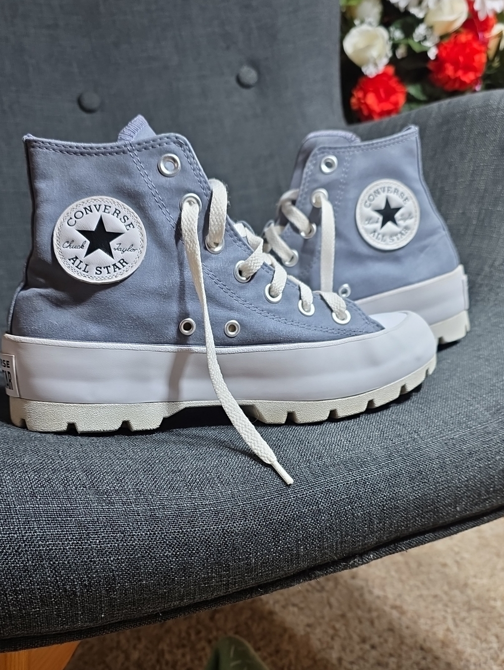 Converse Women's High Top Sneakers in Dusty Blue